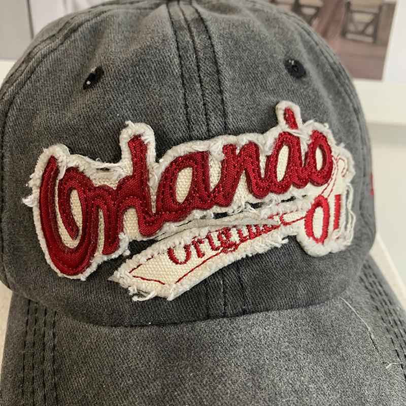 1PC Peaked Cap Spring Summer Embroidery Sun Visors Baseball Hat Punk Holes For Men Women Snapback Hip Hop Letter Washed Cotton
