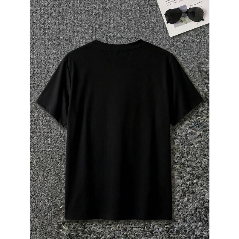 European Size Men's Summer Tops Casual Short Sleeve T Shirt Peace Graphic Print Streetwear Style Breathable Lightweight | Men's Casual Top