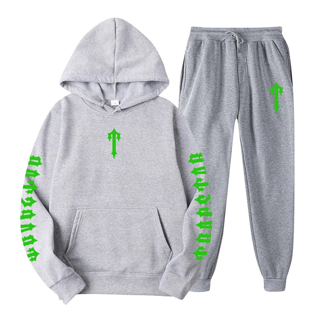 Gyerek kapucnis sportos atlétikai ruha uniszex kétrészes futóruha hosszú ujjú pulóver kapucnis pulóver + sportnadrág szett