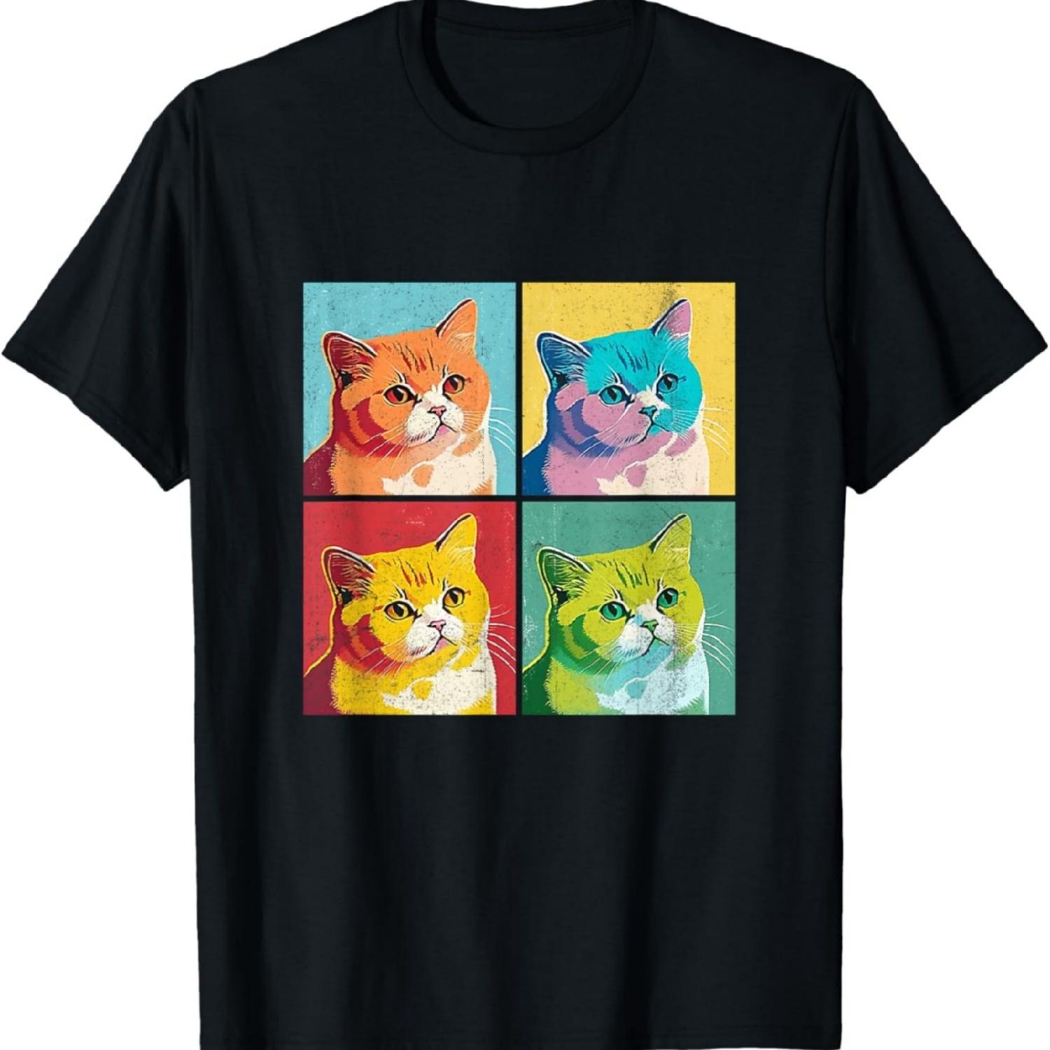 Munchkin Cat Pop Art Design Illustration Colorful Animal Men T-Shirt XXXXXL разноцветный
