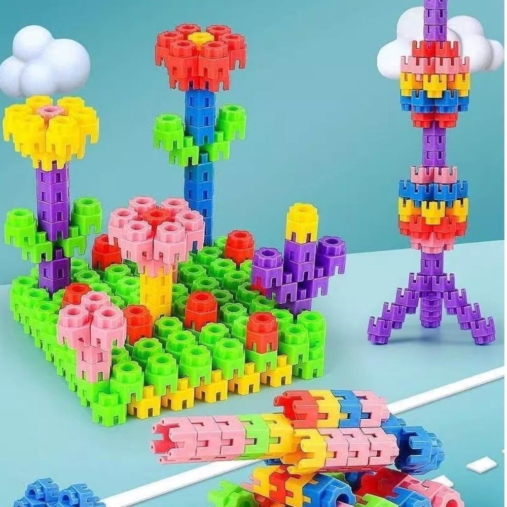 Plastic Hexagonal Building Blocks Large Particle Educational Puzzle Toys Boys And Girls