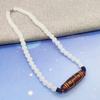 Retro Nine-Eyed Dzi Bead Necklace - High-End Ethnic Tibetan Style Imitation Agate Sweater Chain