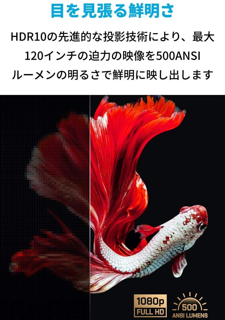 Anker Nebula Vega Portable HD 1080p Home Projector with Android ANSI Dolby Digital 8W Adjustable Up to 3 Hours of Home HDR10 (Full TV) [500 Lumens,