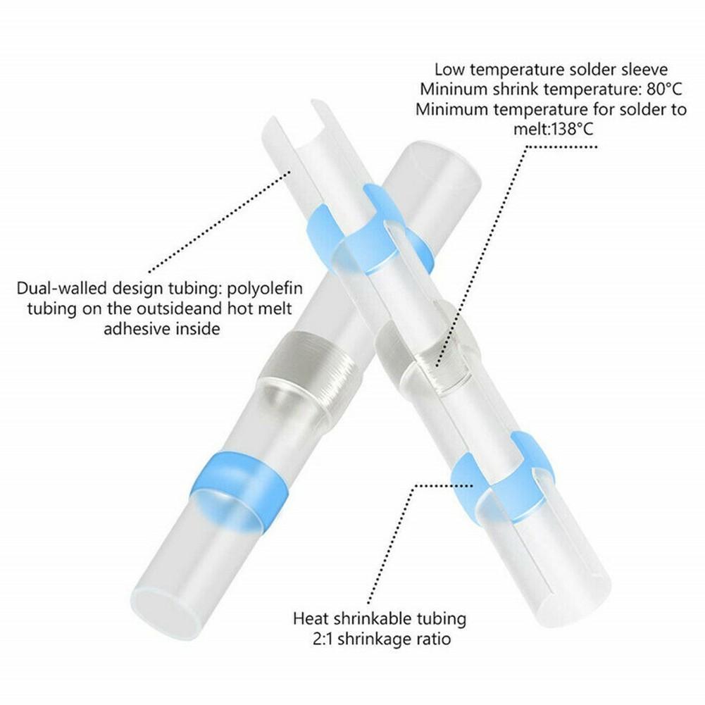 400Pcs Waterproof Solder Seal Heat Shrink Sleeve Wire Butt Terminals Connectors