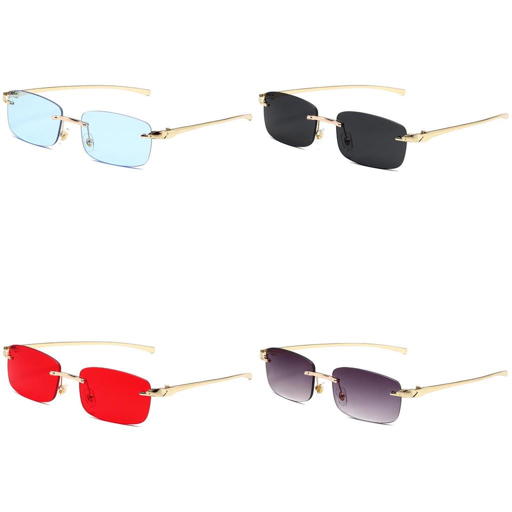 Leopard Head Frameless Sunglasses With Uv400 Protection For Fashionable Outdoor Wear