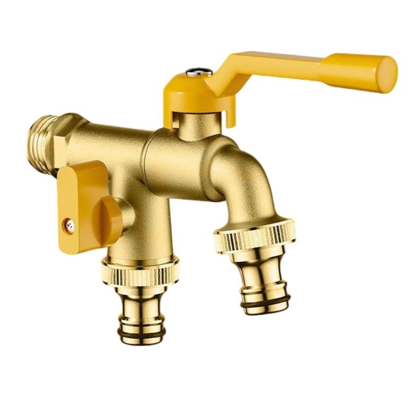 Утолщенный сплав Садовый адаптер для крана Уличный одинарный/двойной водопроводный кран Соединитель для баков с водой Морозостойкий кран 1