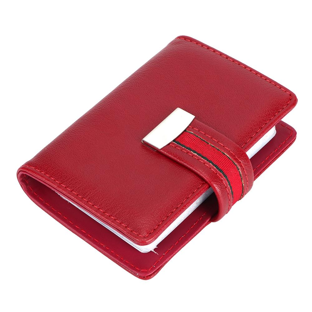 Mini Fashionable RFID Women Card Holder PU Leather Bank Card Box Business Card CaseRed