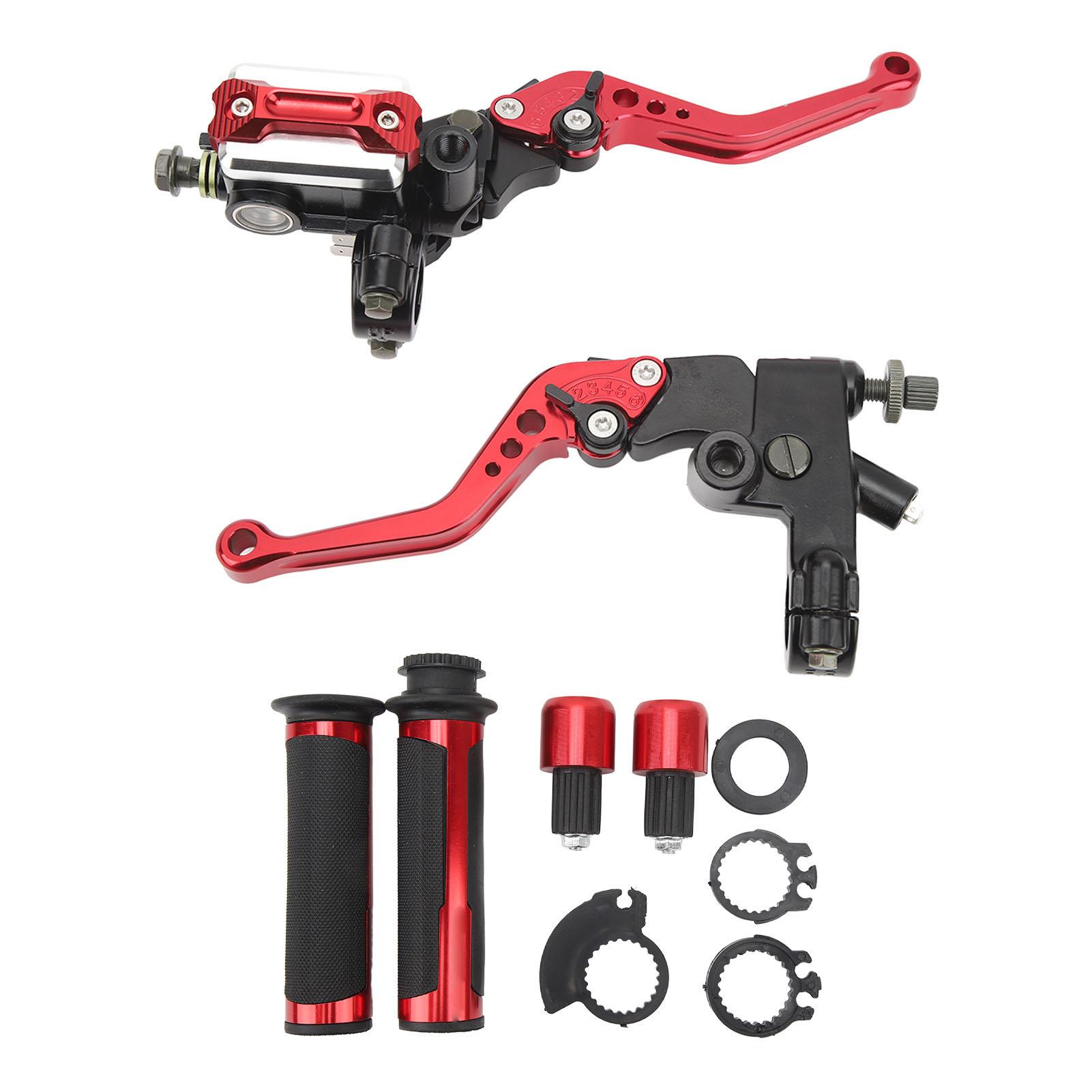

2Pcs 22mm Universal Motorcycle Handlebar Master Cylinder Levers Handle Hydraulic Brake Pump Clutch Adjustable Hand Lever красный