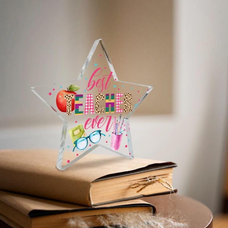 "Best Teacher Ever" Keepsake - Acrylic Desk Gift for Educators' Milestones