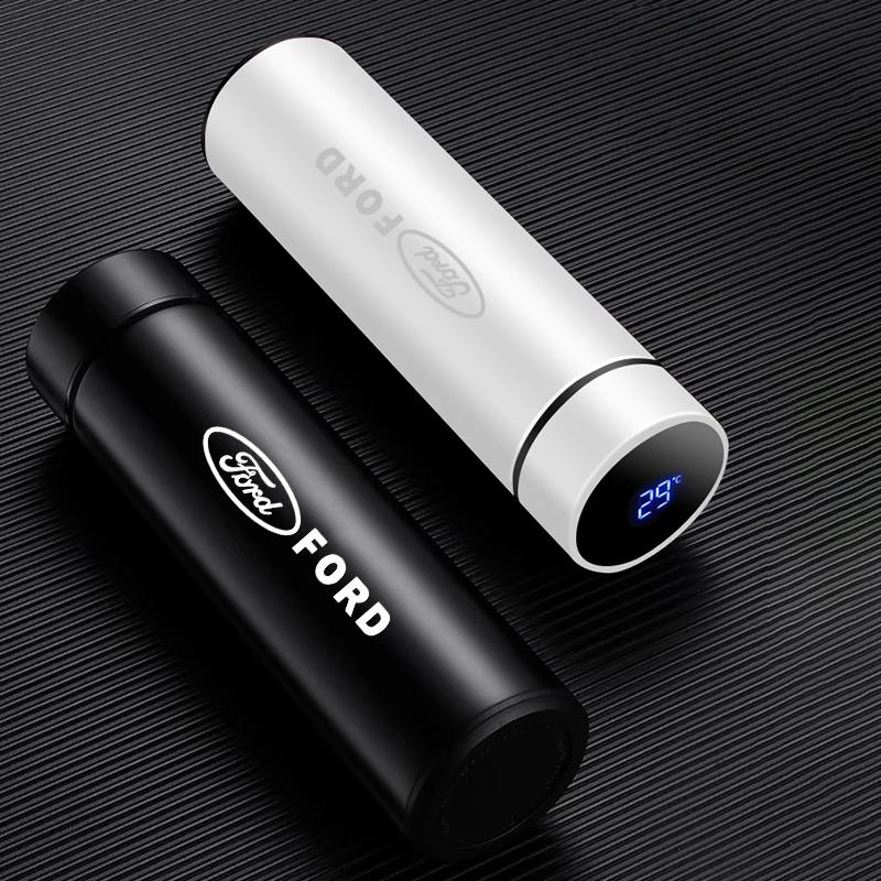 Car Sticker Hot For Ford Car Insulated Cup 500ml Water Cup Coffee Tea Thermos For Ford S MAX Ranger Focus Fiesta Mondeo Kuga Mus
