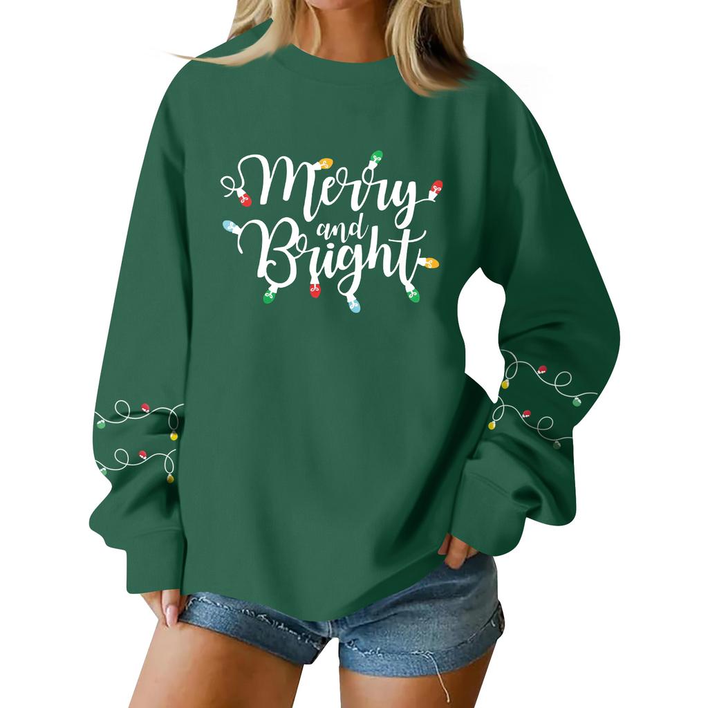 Women  Tops Women's Long Sleeve Sweatshirt Casual Crewneck Loose Fit Pollover Fleece Tops