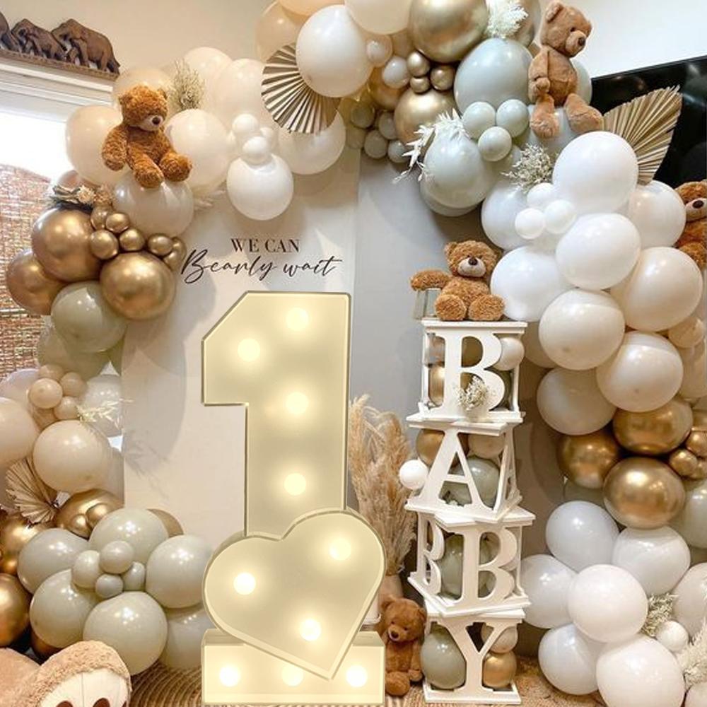 1Pc 73cm Lighting Love Number ONE KT Board Party Decor for Anniversary Birthday Home Party Decorating Tool Kids Gift