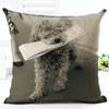 Cute Dog Printing Cushion Cover Cotton Linen Dog Throw Pillow Case For Sofa Decorative Pillowcase Cover Almohada Zt86