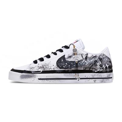 Court Legacy Bamboo Shadow Gauze White Slip Resistant Abrasion Resistant Low Top Skateboard Shoes Unisex Black DH3162-100(Team846-)