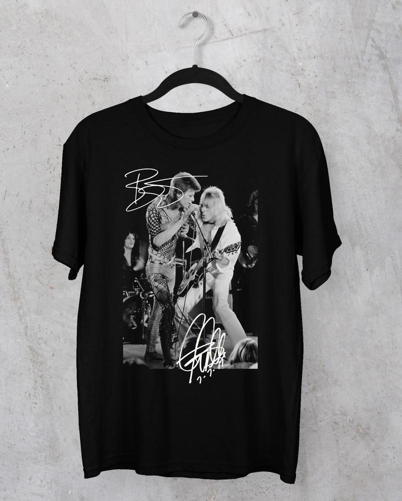signature Mick Ronson David Bowie T-shirt black Cotton All sizes JJ4855 Unisex T-Shirt XXXXL
