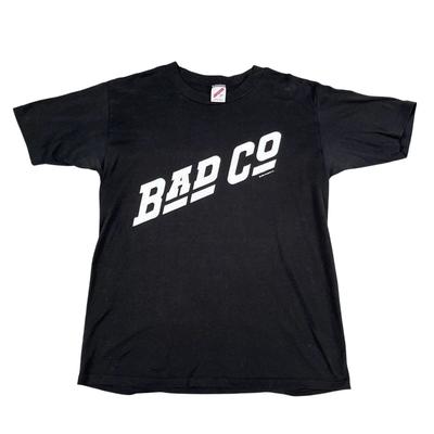 Maglietta Nera Vintage Bad Company 1988 da Uomo a Punto Singolo Taglia L