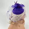 Bride Headdress Feathers Fascinator Hat Sinamay Feathers Party Mesh Hair Band  Lady