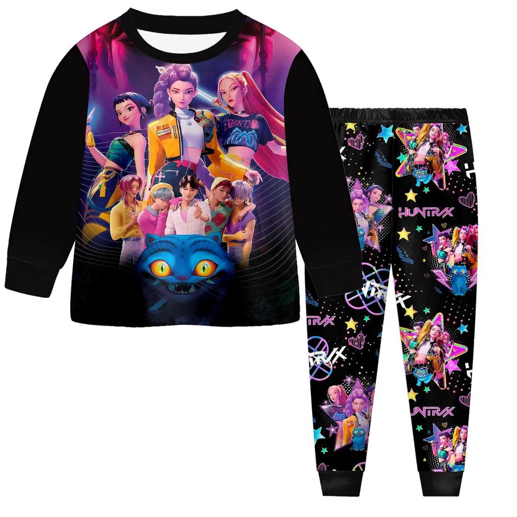 Children's Fashion Suit Skirt Round Neck Long Sleeve Top Pants