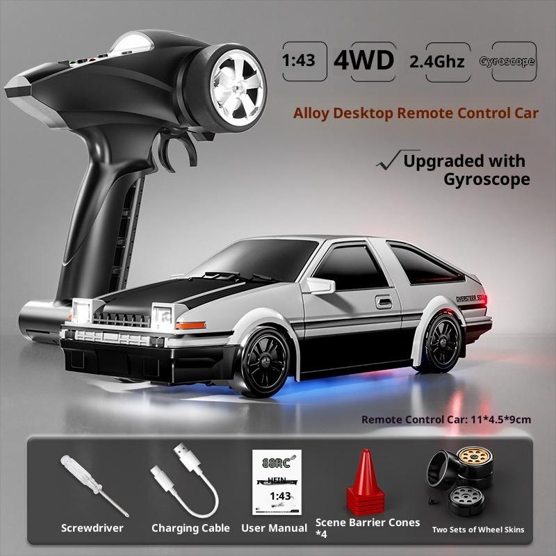 In Stock 1/43 Alloy Drift Car D43 Four-Wheel Drive Drift Car Desktop Series, Fully Proportional Including Gyroscope