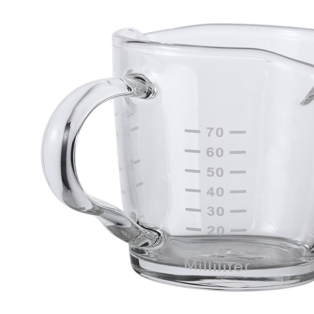 70 ml Dobbeltmunnet Kjøkkenmelk For Espresso Kaffe Glass Unsekopp Kaffeutstyr Målekopp Jigger