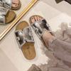 Feenstil Mode Hausschuhe Oberbekleidung 2025 Herbst und Sommer neu Französisch Retro Urlaub flacher Boden Ein-Wort Strand Explosion