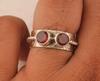 Red Garnet Gemstone Spinner Band Ručně vyrobený designový prsten, Jedinečný dárek, Spinner Ring, Unisex prsten, Statement Ring