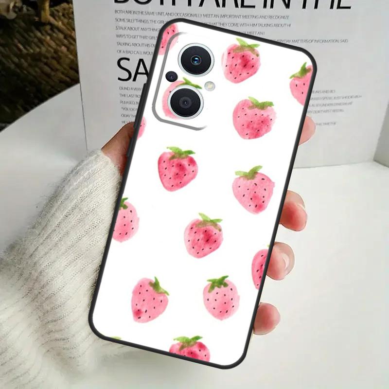 Cute Strawberry Case For OPPO Reno 12F 13F 14F 10 11 12 13 14 Pro 8T 7 8 Lite OPPO Find X6 X5 X8 X9 Pro Cover