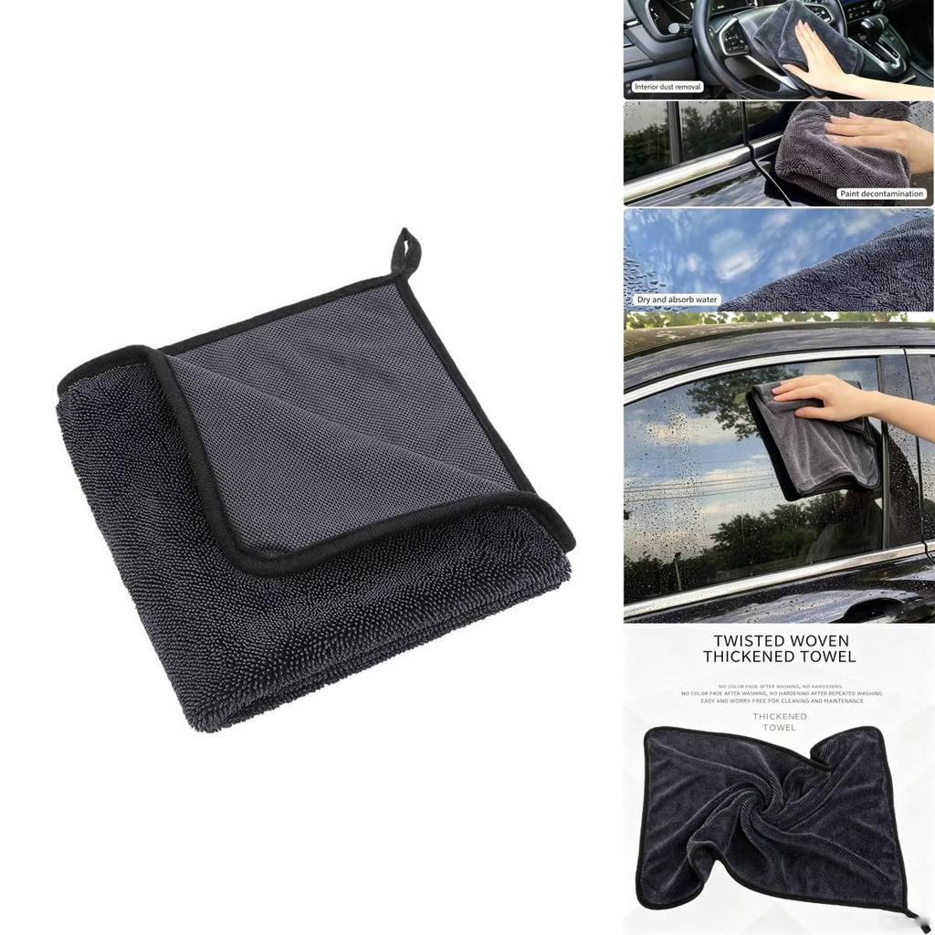 Braided Towel For Car Washing Absorbent Double Layer Water Wipe For Detailing And Outdoor Use
