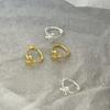 Golden Silver Color Bow Knot Hoops for Girls Small Ear Cuff Earrings Trendy Sweet Round Circle Cute Earrings Fashion Jewelry