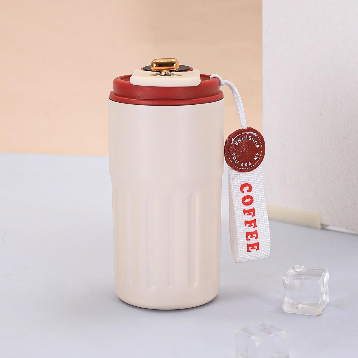 

New Stylish Coffee Cup Steel Double Vacuum Thermos Cup Men and Women Portable Accompanying Water Cup Durable Durable 450ml