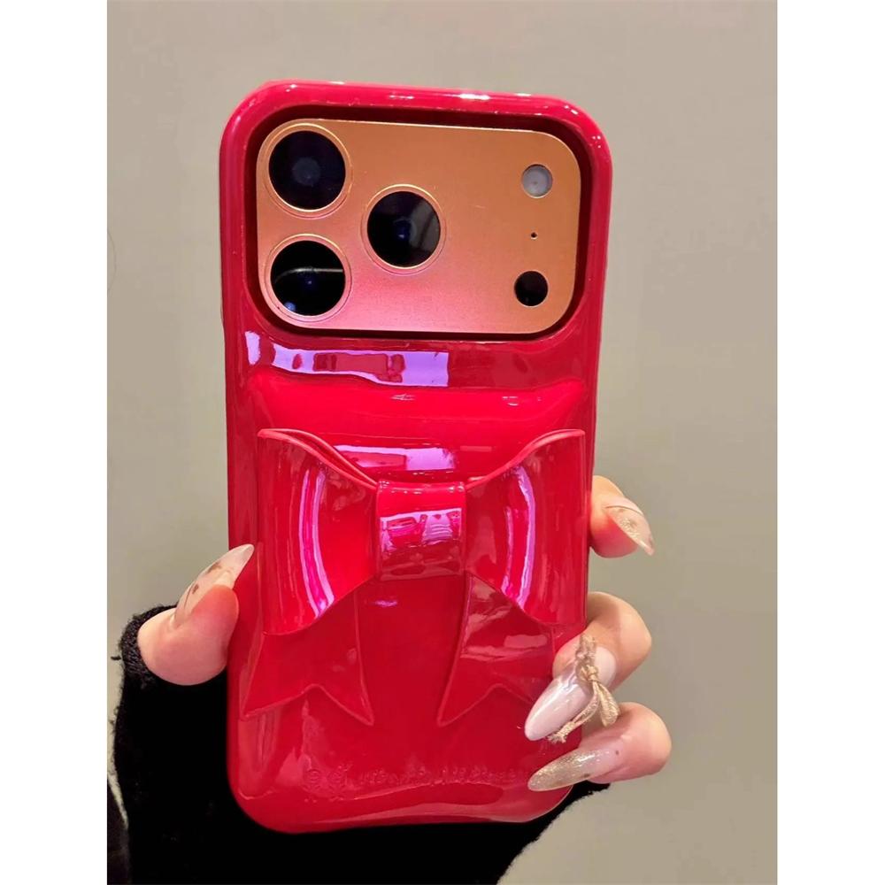 For iPhone 17 Pro Max INS Creative Glossy Soap Bow Phone Case For iPhone 16 15 13 14 12 Pro Max Candy Color Shockproof Cover