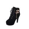 Plus Size Ankle Boots Women Platform High Heels Female Lace Up Shoes Woman Buckle Short Boot Casual Ladies Footwear