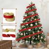 Christmas Wired Edge Ribbons Wrapping Ribbon Roll for Gift Wraping DIY Webbing Hair Bows Fabric Decorative Ribbons 2m