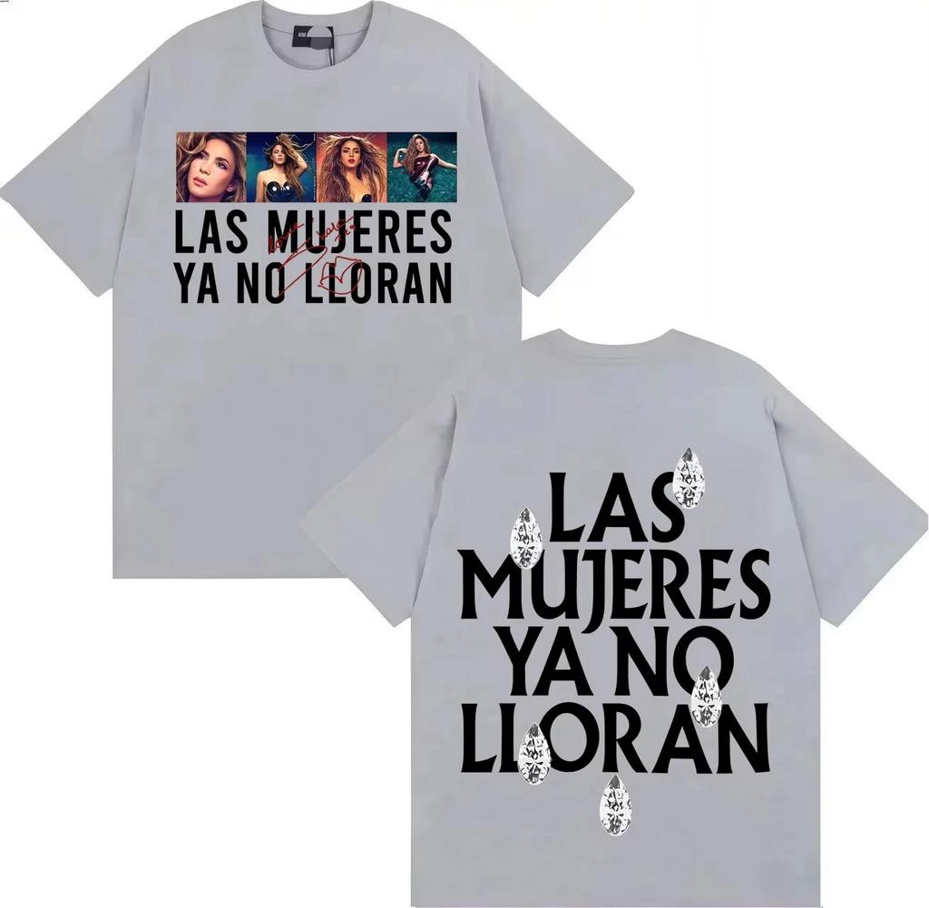 Singer Shakira Las Mujeres Ya No Lloran Merch Tshrit Unisex Women Streetwear Casual Tshrits Popluar Music ONeck Pure Cotton Top
