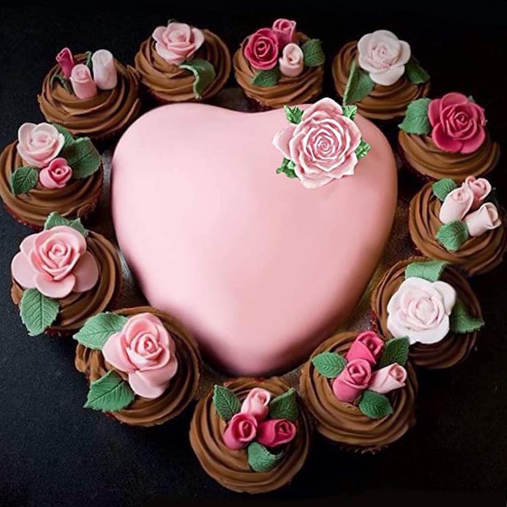 Rose Leaf Butterfly Rose 3d Silicone Cake Mold Flower Fondant Mold Cupcake Jelly Candy Chocolate Decoration Baking Tool Moulds