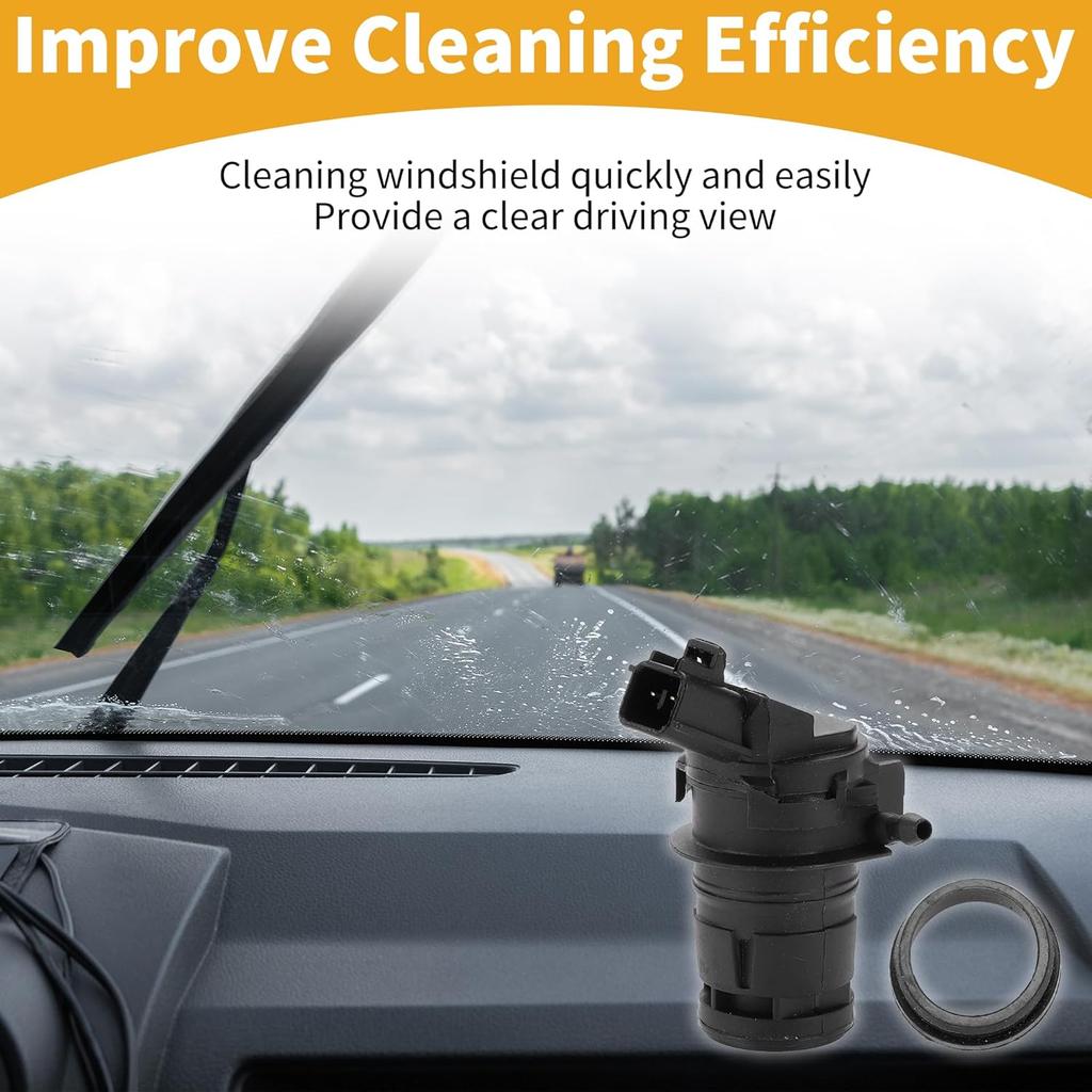 Windshield Washer Pump No.8533060160 - Car Front Windshield Washer Fluid Pump - for Toyota Tundra 2007-2016 Plastic Black with Grommet - 1 Pcs