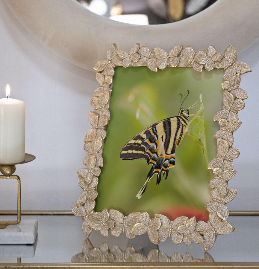 Photoframe Farfalle Glod Cm 27,5X2,6X32,5 (Inside Photo Size Cm 20X25)