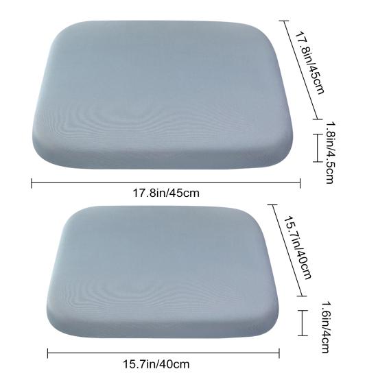 Sitzkissen aus Memory-Schaum mit Bändern, langsame Rückfederung, für alle Jahreszeiten, rutschfester, waschbarer Bezug, elastischer Stuhl für Auto, Zuhause, Büro, quadratische Sitzmatte