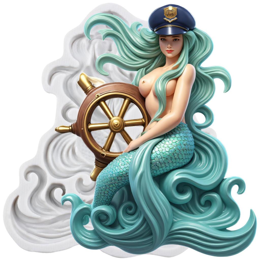 Mermaid Silicone Molds Mermaid Princess Fondant Mold Cake Decorating Tools Cupcake Topper Candy Chocolate Gumpaste Mold