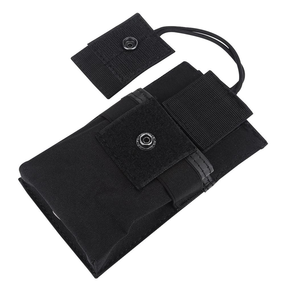 Portable Nylon Walkie Talkie Bag Pouch Radio Holder Case for Outdoor Sports Black