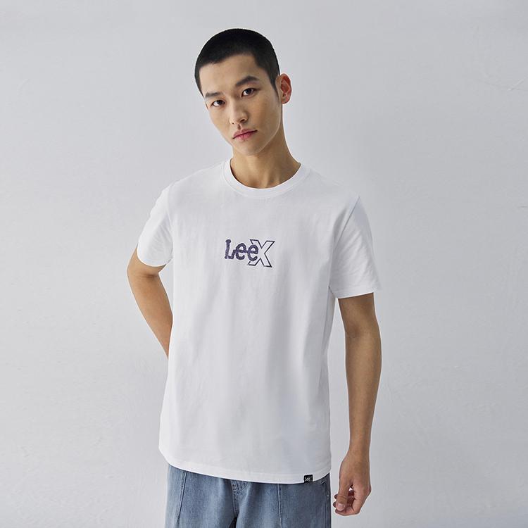 SS25 Standard Round Neck Glitter Logo Printed Casual Short Sleeve T-Shirt Men T-Shirts White LMT0098104LE00FK14000