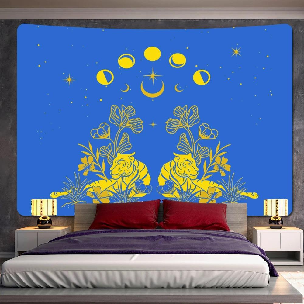 Тигр Психоделическая Сцена Домашнее Искусство Настенный Гобелен Офис Гостиная Гобелен — фото 7