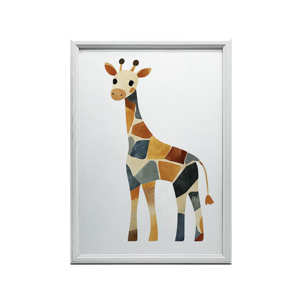 Poster Geometry Giraffe Poster Geometry Giraffe, 30X40 Cm, Dark Brown Wooden Frame, 230 Gsm Matte Paper