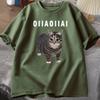 Spinning Cat Meme Oiiai Unisex Tshirt Summer Short Sleeve Tee Cotton Graphic Top Casual T Shirts Round Collar ShortSleeve Tshirt