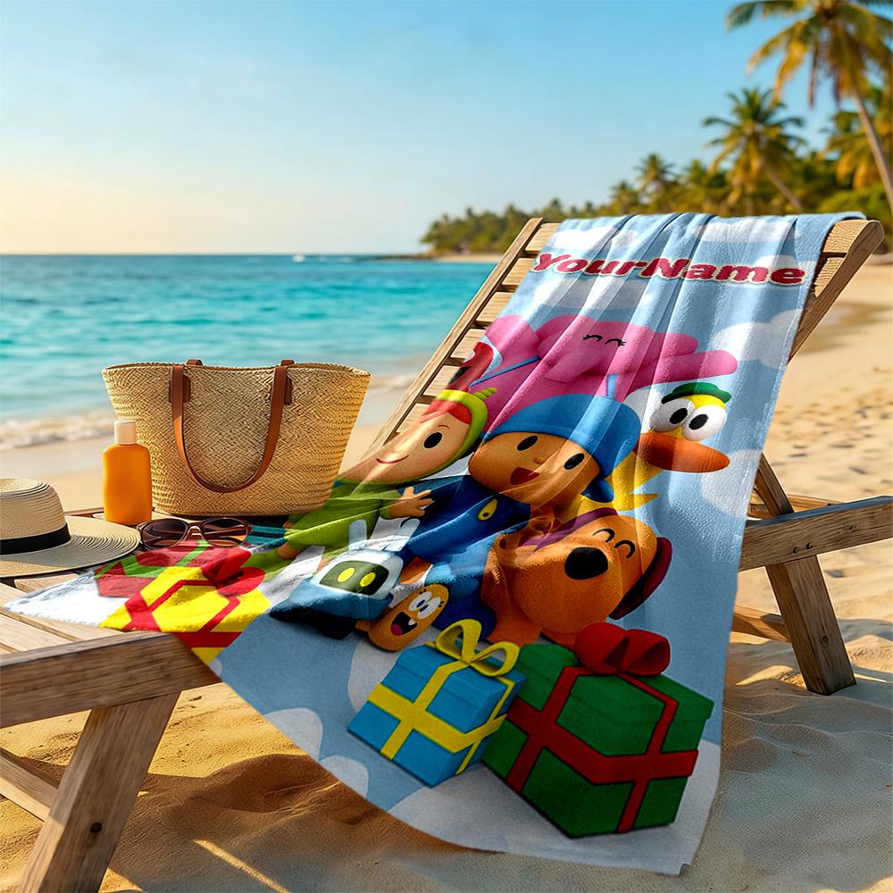 Pocoyo Customize Your Name Beach Towel Quick-Dry Soft Microfiber