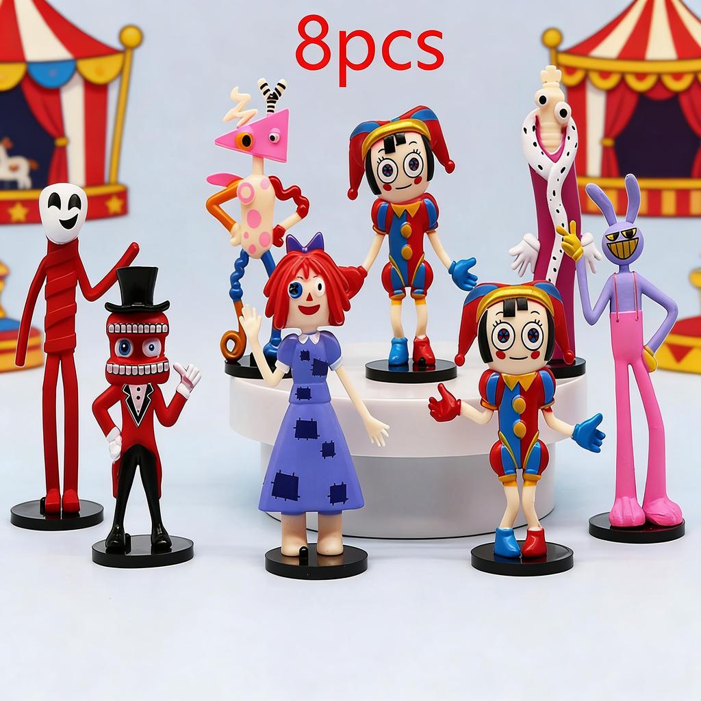 8PCS the Amazing Digital Circus Model Toys Cartoon Art Hobbies Reward Anime Gifts for Children Cartoon Decoration Accessories