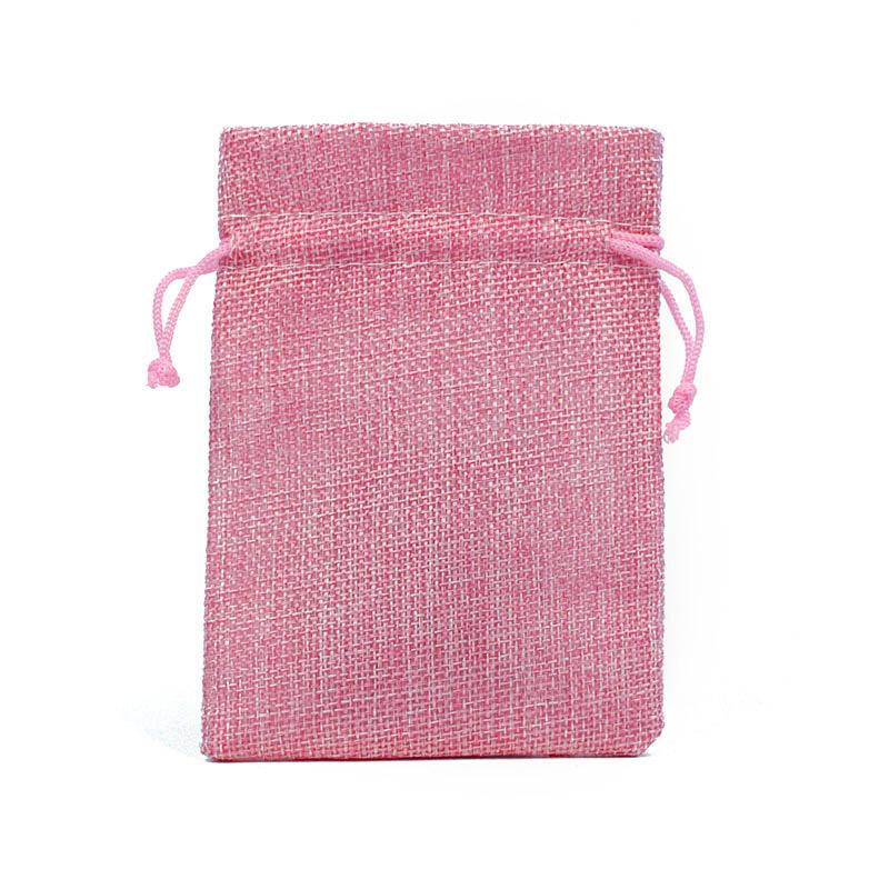 10Pcs/Lot Drawstring Natural Burlap Bag Jute Gift Bags Multi Size Jewelry Packaging Wedding Bags with Candy Bag Wholesales