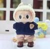17CM Labubu Pendant Doll Sweater Set: Cute Knitted Clothes & Hat