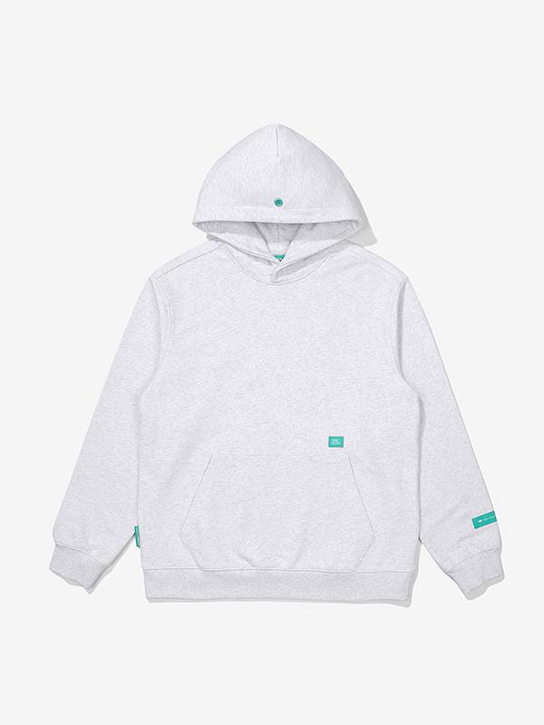 Essential Snap Hoodie_Melange Grey