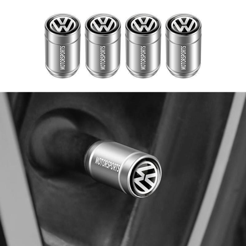 2026 Hot Valve Stems Caps 4PCS 3D Metal Tire Valve Caps Car Tyre Air Stems Cover Decorate For VW Volkswagen GTI Golf 7 Passat R Polo Pass ET1